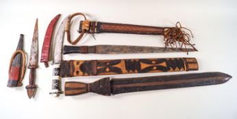 Four African knives,