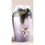 A Royal Copenhagen vase, decorated with a flowering white plant, printed and painted factory marks,