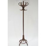 An early 20th century bentwood coat and hat stand,