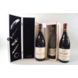 Three bottles of Chateauneuf du Pape and a wine box - Spring 19 sale