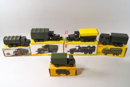 A Dinky army covered wagon No 623, a Camion GMC Militaire Bache No 809,