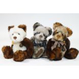 Three Charlie Bears, 'Pandy', 39cm high, 'Tigga', 38cm high and 'Robin', 38cm high,