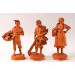 A set of three 19th century Continental terracotta figures,