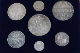 A Queen Victoria 1887 Golden Jubilee set of seven coins,