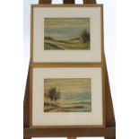 Abraham Hulk Junior (1851-1922), Landscapes, watercolours, a pair, signed, 17cm x 23.