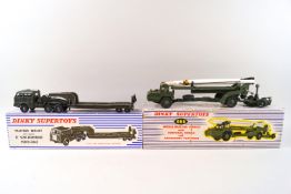 A dinky missile erector vehicle No 666 and a tracteur berllet No 890,