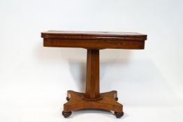 A William IV mahogany card table,