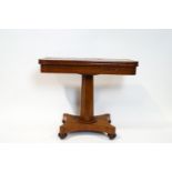 A William IV mahogany card table,