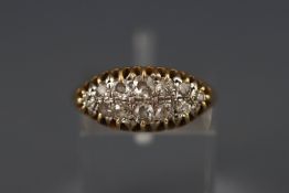 A yellow metal old cut diamond dress ring approx 0.75 carats. Tests indicate 18ct gold. Size M. 4.