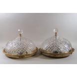 A pair of Waterford cut glass ceiling lights,