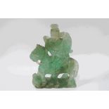 A Chinese carved jade figure on horseback,