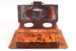 A copper Arts and Crafts inkwell,