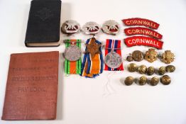 A group of three WWII medals (un-named) in original box, inscribed to Mr K W TRENCHARD,