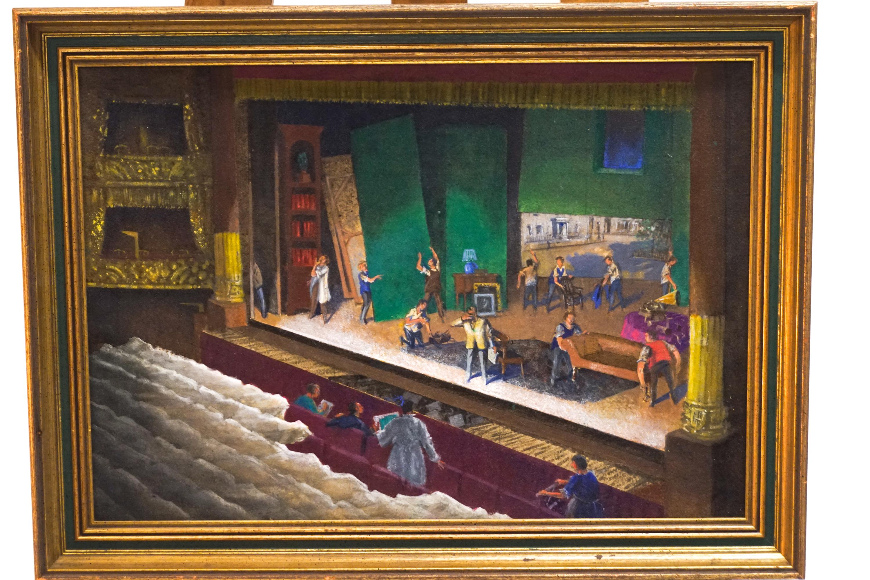 Laurence Irving, The rehearsal, acrylic on board.