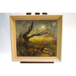 Ron Olley, Under the Tree, oil on canvas, signed lower left,