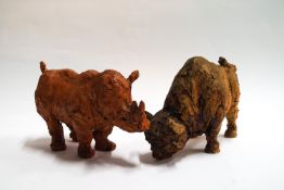 Ron Olley, A stoneware figure of a bison,