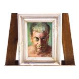 Ron Olley, Self portrait of the artist in old age, oil on canvas, signed lower right,