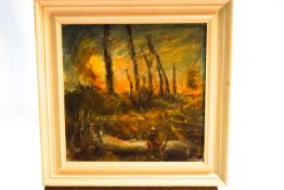 Ron Olley, Alone, oil on canvas, signed lower right,