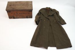 A WWII great coat, having belonged to the aviator, Sir Thomas Octave Murdoch Sopwith (1888-1989),