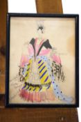 Laurence Irving, Costume design, watercolour and pencil, inscribed lower left.