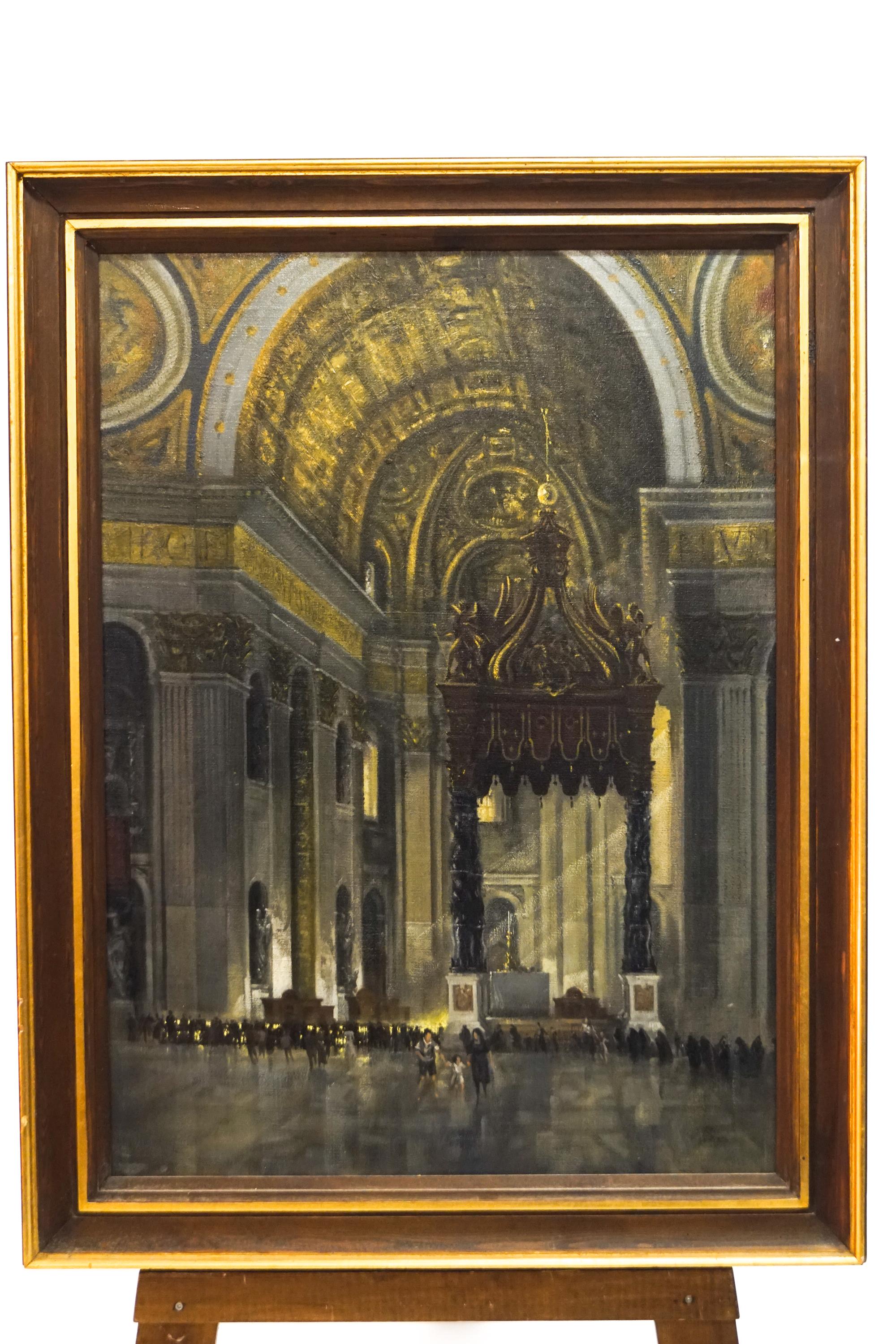 Laurence Irving, The Baldechino, St Peter's, Rome oil on canvas, 79.