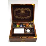 From The Studio of Ron Olley, A Winsor & Newton mahogany artists paint box,