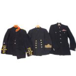 Three Military coats, comprising of one naval, and two Army,