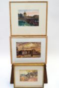 Ron Olley, A Paris river scene, watercolour, signed lower left, 21cm x 28cm,