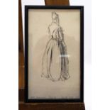 Laurence Irving, Mrs Paximons Standing, pencil, inscribed and dated November 13th 1946.