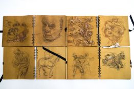 From The Studio of Ron Olley, A box of eight sketch books.