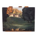 Laurence Irving, Landscape with Villa, oil on canvas, signed with monogram lower right.