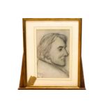 Phil May, portrait of Sir Henry Irving, Charcoal, signed lower left.