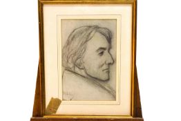 Phil May, portrait of Sir Henry Irving, Charcoal, signed lower left.