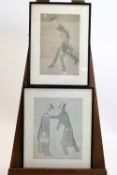 Two prints titled 'Mr H B Irving (to Winston Churchill) Going to make a speech?.