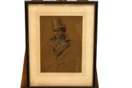 Portrait of H B Irving, pastel, signed and inscribed indistinctly lower right.