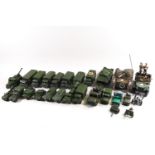 A collection of Dinky military vehicles, including tanks,