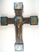 A Victorian crucifix in brass and enamel produced to commemorate Sir Henry Irving's production of