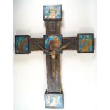 A Victorian crucifix in brass and enamel produced to commemorate Sir Henry Irving's production of
