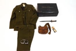 A WWII Army Medical Corps part uniform and related items, having belonged to Brigadier E A Barrett,