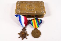 Two WWI medals named to 7074 PTE W TOMKINS SOM.L.I.