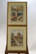 Herbert George (early 20th Century) Near Lake Como, watercolour, a pair, signed lower left.