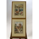 Herbert George (early 20th Century) Near Lake Como, watercolour, a pair, signed lower left.