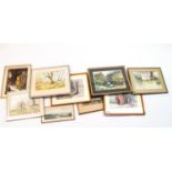 B J Green, landscapes, watercolours, some signed, nine in total.