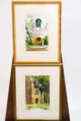 John Bastin, Irthung Brough, St John's Smith Square, watercolours, signed and titled, a pair.