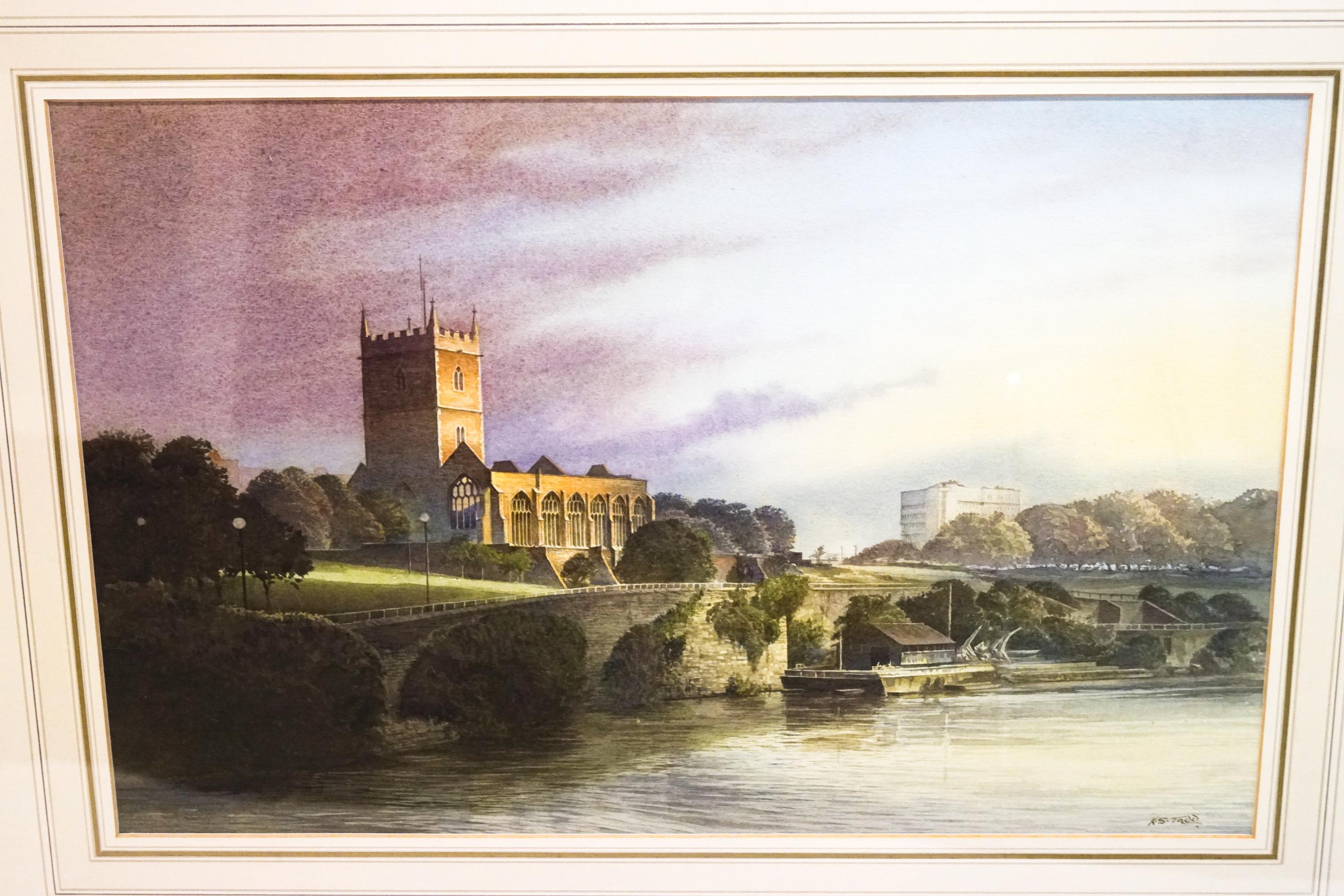 Kenneth Tadd, 'St Peter's In Southlight' , Castle Green Bristol, watercolour, signed lower right. - Image 2 of 2