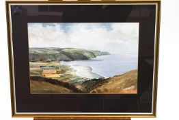 Sidney Perrin, A coastal scene, watercolour, signed bottom left.