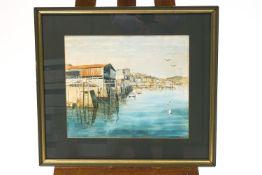 Eric John Roberts, Harbour scene, watercolour, signed lower right.