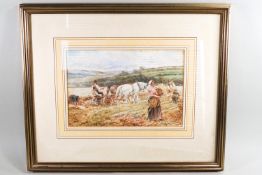 Walter Duncan, In the Cornfield, watercolour, signed and dated 1908 lower right, 17.