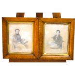 Wageman, Portraits of Charles and Edward Greene of Farnborough, pencil, apparently signed, a pair.