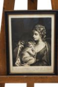 J Smith after Reynolds, Maria, Countess of Waldegrave and her daughter, mezzotint, 31cm x 25cm.